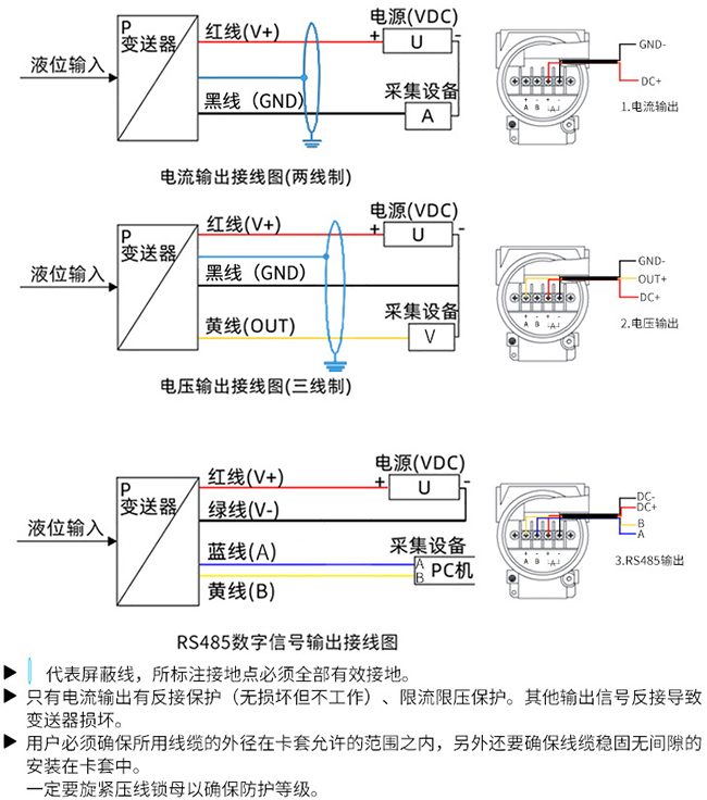 高溫投入式液位計(jì)接線圖